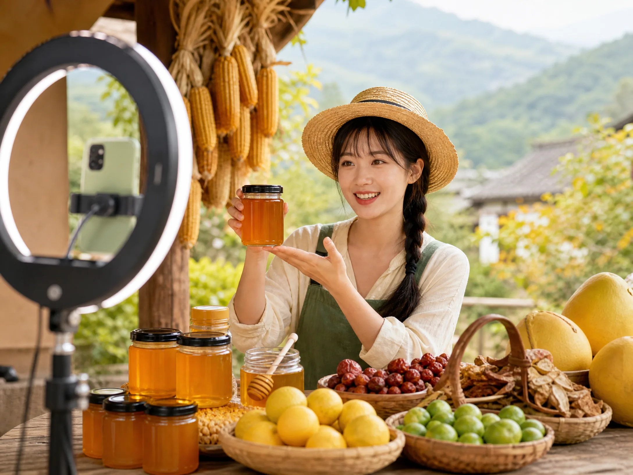 乡村主播﻿正在带货新鲜土特产‍